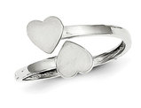 Ladies 14K White Gold Double Heart Ring